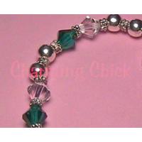 Dark Green Swarovski Crystal Beaded Watch Band