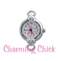 Breast Cancer Awareness Pink Ribbon Hearts Watch Face