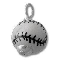 Softball or Baseball Bead Sterling Silver Charm