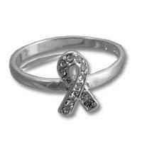 Clear Awareness Ribbon Ring