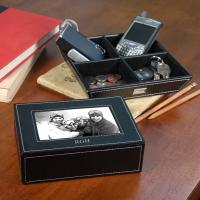 Personalized Men's Valet Tray and Photo Box Dresser Set