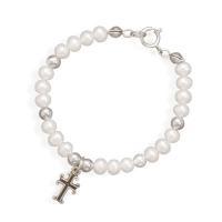 Girls Pearl Cross Bracelet