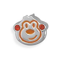 Sterling Silver Swarovski Crystal Monkey Euro Bead