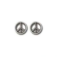Sterling Silver Peace Sign Earrings