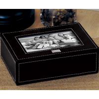 Black Leather Engraved Photo Keepsake Box