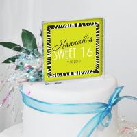 Sweet 16 Zebra Print Personalized Cake Topper