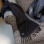 Black Cashmere Monogrammed Scarf