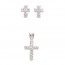 Sterling Silver CZ Cross Pendant & Earrings Jewelry Set