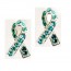 Teal Ribbon Ovarian Cancer Awareness CZ Earrings