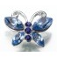 Swarovski Crystal Blue Butterfly Pin