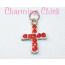 Red Crystal Cross Charm