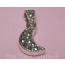Crescent Moon Marcasite Sterling Silver Charm Pendant