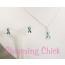 Teal Ribbon Crystal Necklace & Earrings Set