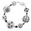 Black and White Lampwork Beaded Bracelet