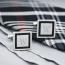 Black and Silver Engraved Cuff Links