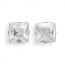 Sterling Silver Princess Cut CZ Stud Earrings