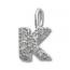 Sterling Silver CZ Alphabet Letter Charm Pendant