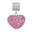 Pink Swarovski Crystal Heart Euro Bead