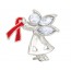 Red Awareness Ribbon Angel Pin Brooch