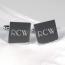 Engraved Square Silver Cuff Links
