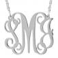 Sterling Silver Filigree Monogram Necklace