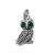 Owl Crystal Sterling Silver Charm