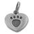 Paw Print in Heart Engraveable Sterling Silver Charm