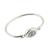 Black Letter Engraved Oval Bangle Bracelet