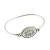 Sterling Silver Black Letter Monogram Bangle Bracelet