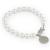 Monogram Engraved Charm Pearl Bracelet