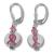 Lampwork Beaded Breast Cancer Awareness Pink Ribbon Earrings