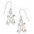 Sterling Silver Pearl Skiing Snowman Earrings
