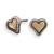 14k Gold and Sterling Silver Heart Stud Earrings