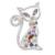 Pastel Swarovski Crystal Cat Pin Brooch