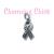 Ovarian Cancer 2-Sided Ribbon Sterling Silver Charm