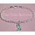 Teal Ribbon Ovarian Cancer Awareness Enamel Charm Bracelet 7"