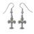 Sterling Silver and 14 Karat Gold Cross Earrings