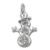 Snowman CZ Sterling Silver Holiday Christmas Charm