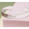 Greek Letter Engraved Silver Bangle Bracelet