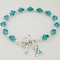 Ovarian Cancer Awareness Swarovski Crystal Beaded Bracelet