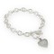 Sterling Silver Engraved Heart Charm Bracelet