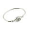 Black Letter Engraved Oval Bangle Bracelet
