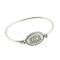 Sterling Silver Black Letter Monogram Bangle Bracelet