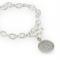 Sterling Silver Engraved Round Charm Toggle Bracelet