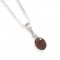 Oval Faceted Red Garnet Pendant Necklace
