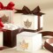 Brown Fall Leaves Favor Boxes - Set of 24