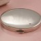 Engraved Silver Compact with Mirror