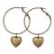 Antiqued Bronze Heart Hoop Earrings