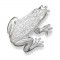 Silver Swarovski Crystal Frog Pin