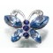 Swarovski Crystal Blue Butterfly Pin